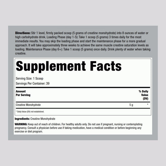 Back view of Fitness Labs Creatine Powder Pack 2 7.05 oz