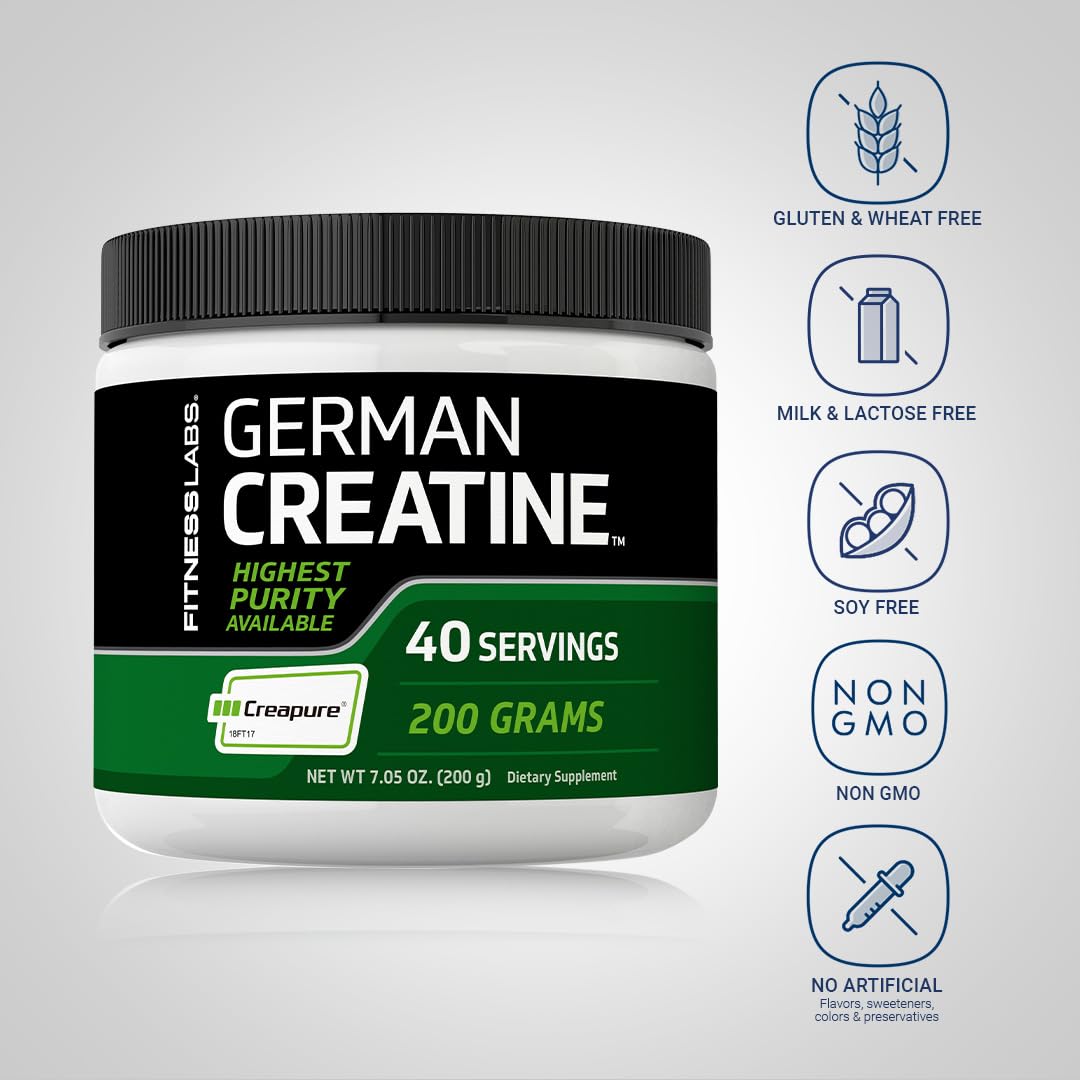 Side view of Fitness Labs Creatine Powder Pack 2 7.05 oz