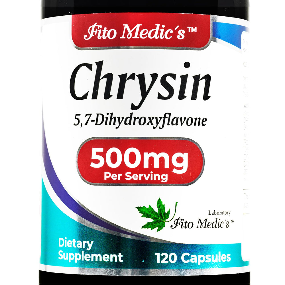 Fito Medic's Chrysin bottle with Passion Flower capsules - front view