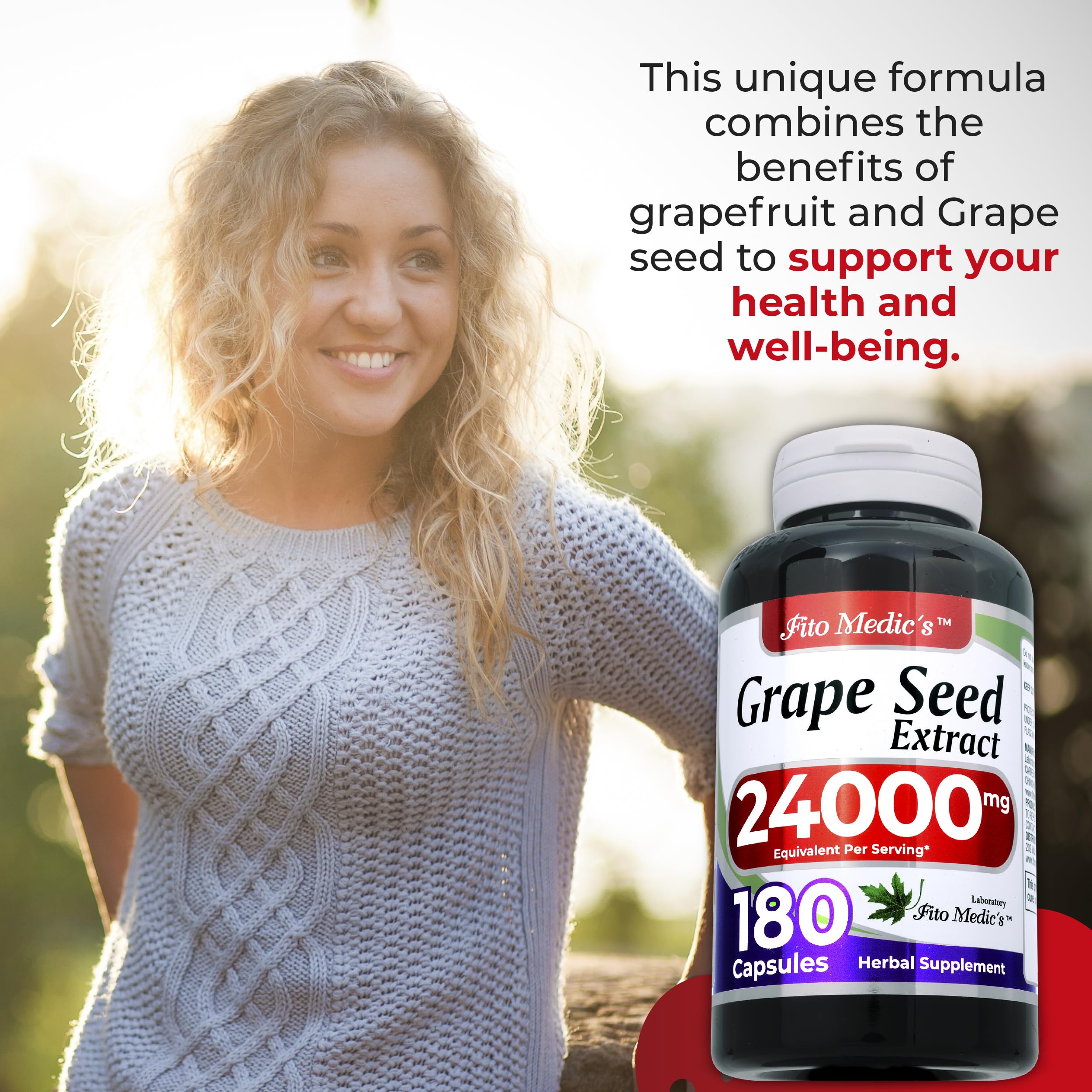 Close-up of the Grapeseed Extract bottle label