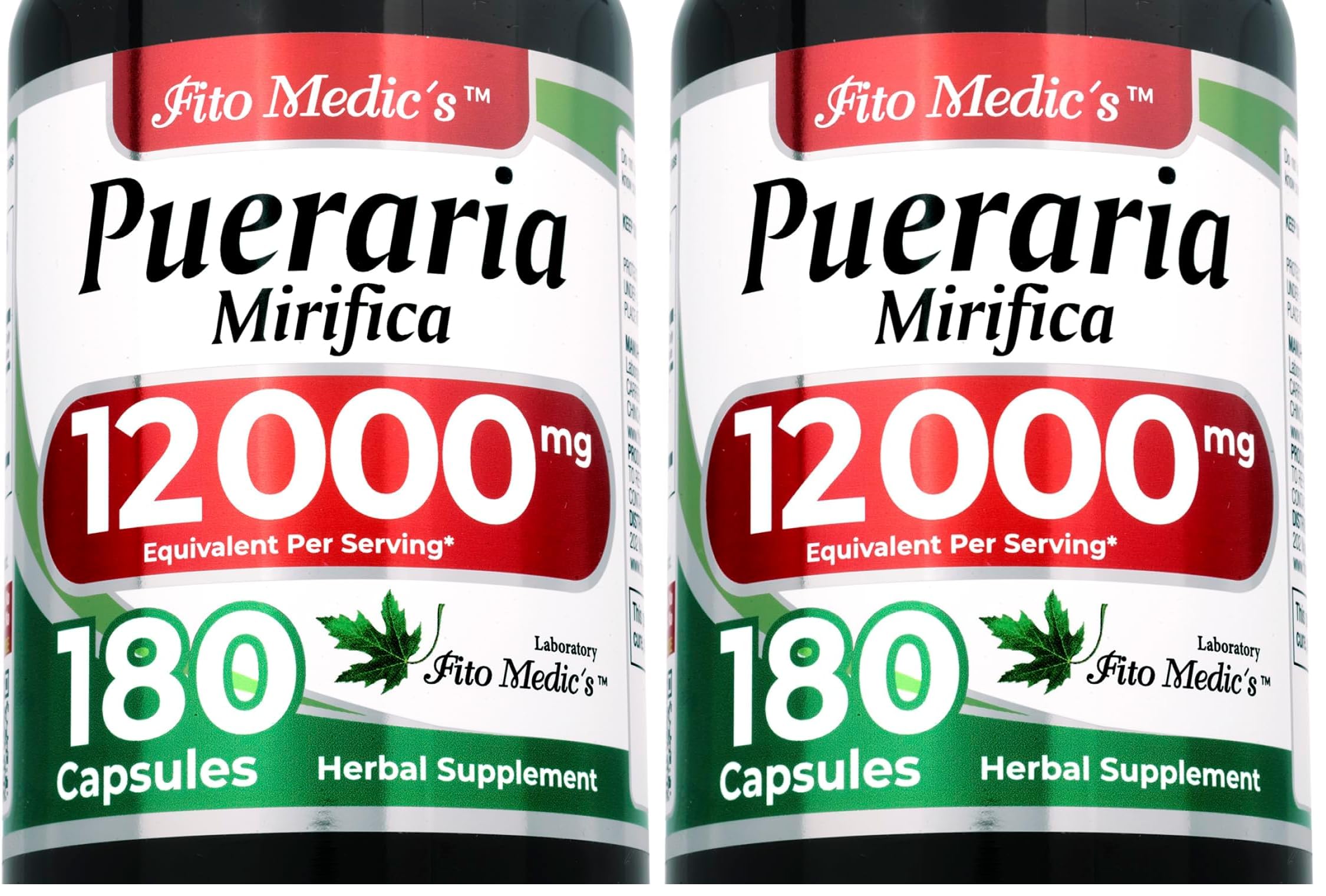 Front view of FITO MEDIC'S Lab Pueraria Mirifica capsules bottle