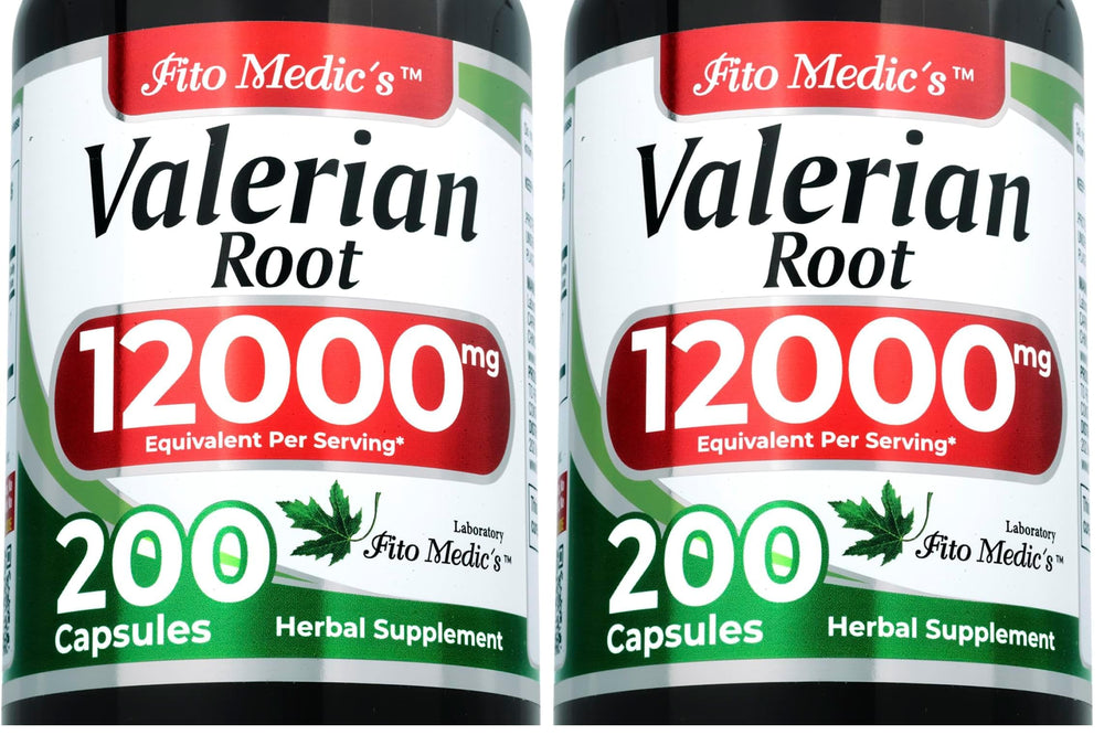 Bottle of FITO MEDIC'S Lab Valerian Root Capsules – 200 capsules