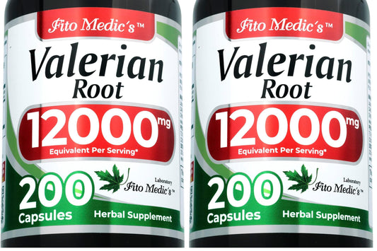 Bottle of FITO MEDIC'S Lab Valerian Root Capsules – 200 capsules