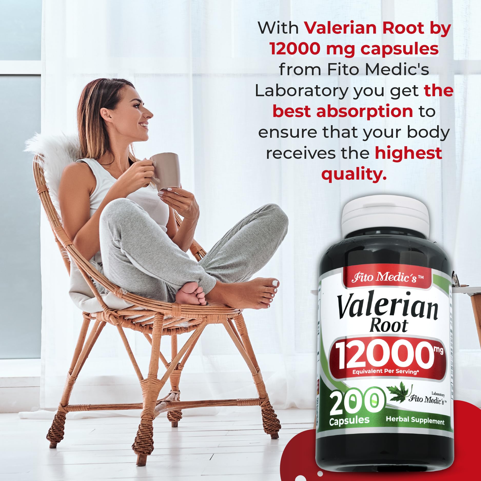 Graphic highlighting concentrated valerian root extract
