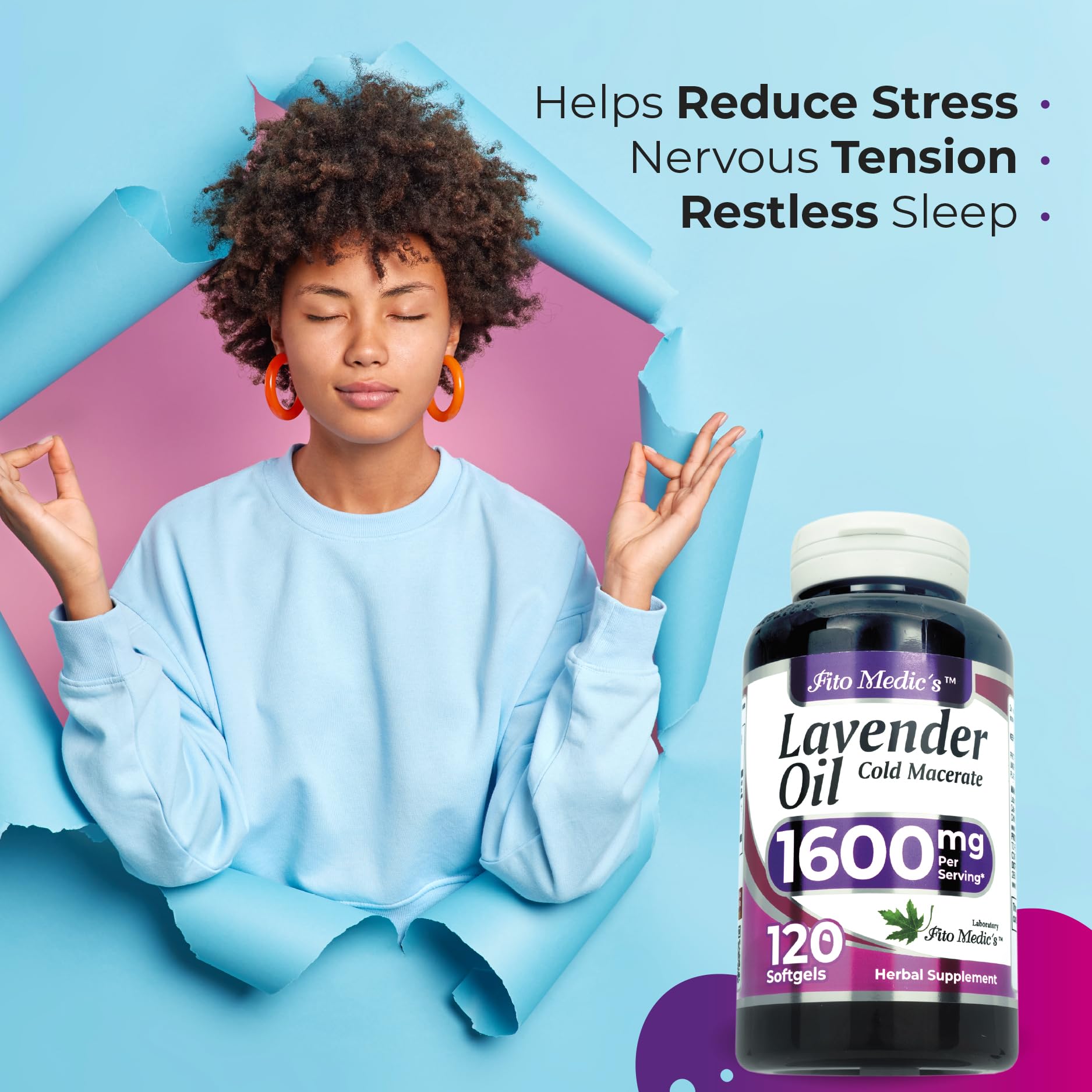 Close-up of lavender oil capsules – lavender extract for better absorption
