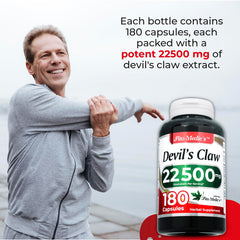 Angled close-up of Devils Claw capsules