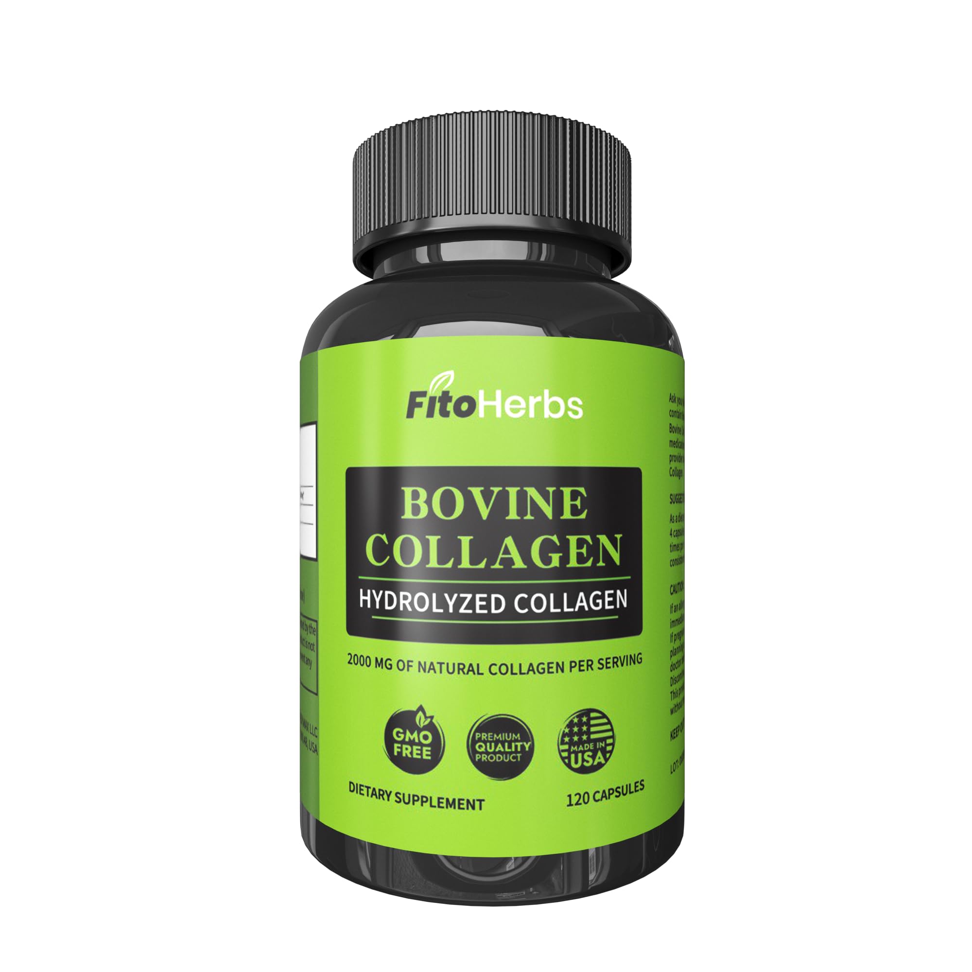 Bottle of FitoHerbs Vegan Bovine Collagen Capsules