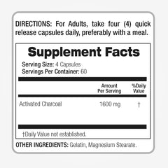 Front view of FITO MEDIC'S Activated Charcoal Pills bottle