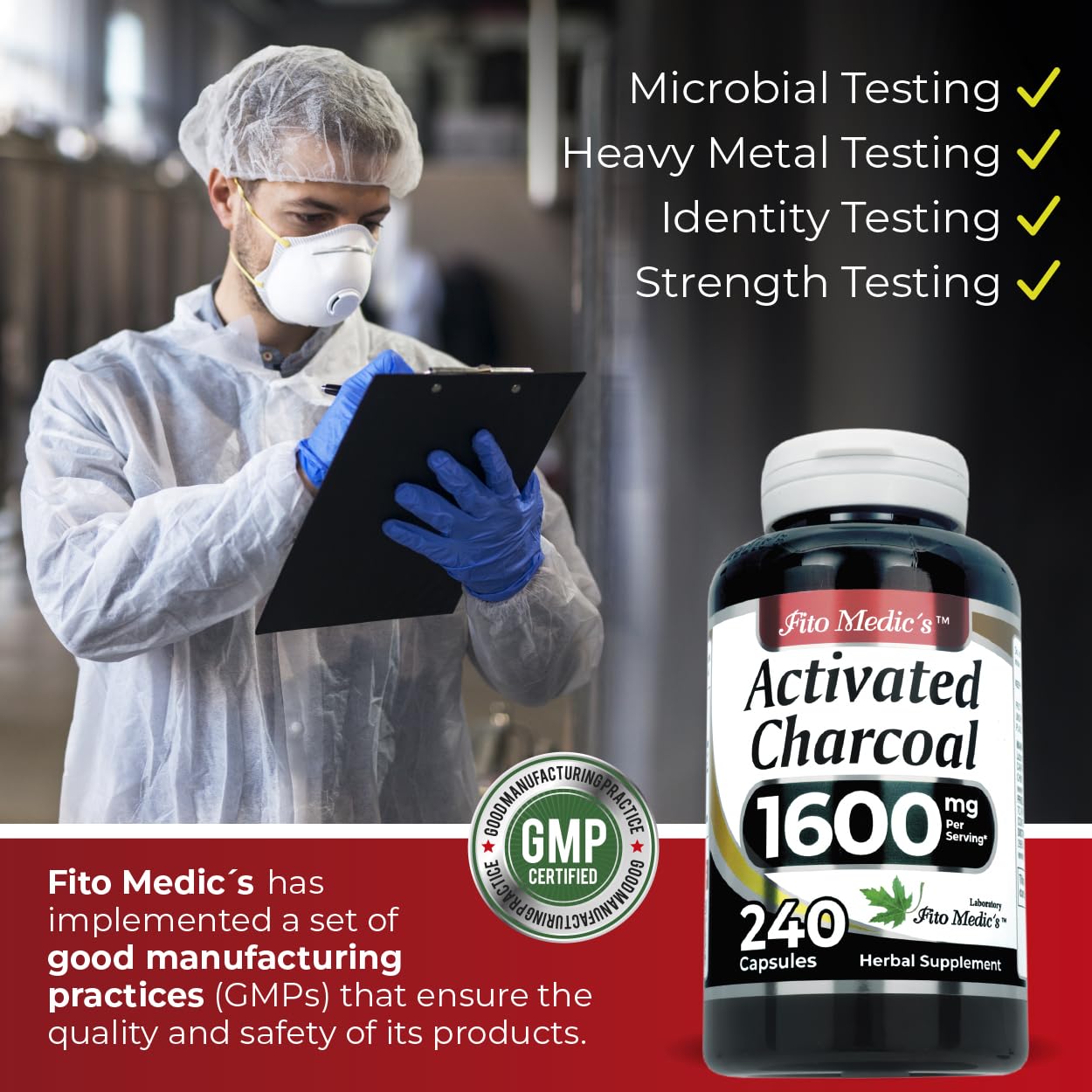 Nutrition facts for FITO MEDIC'S Activated Charcoal Pills