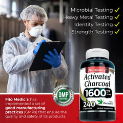 Nutrition facts for FITO MEDIC'S Activated Charcoal Pills
