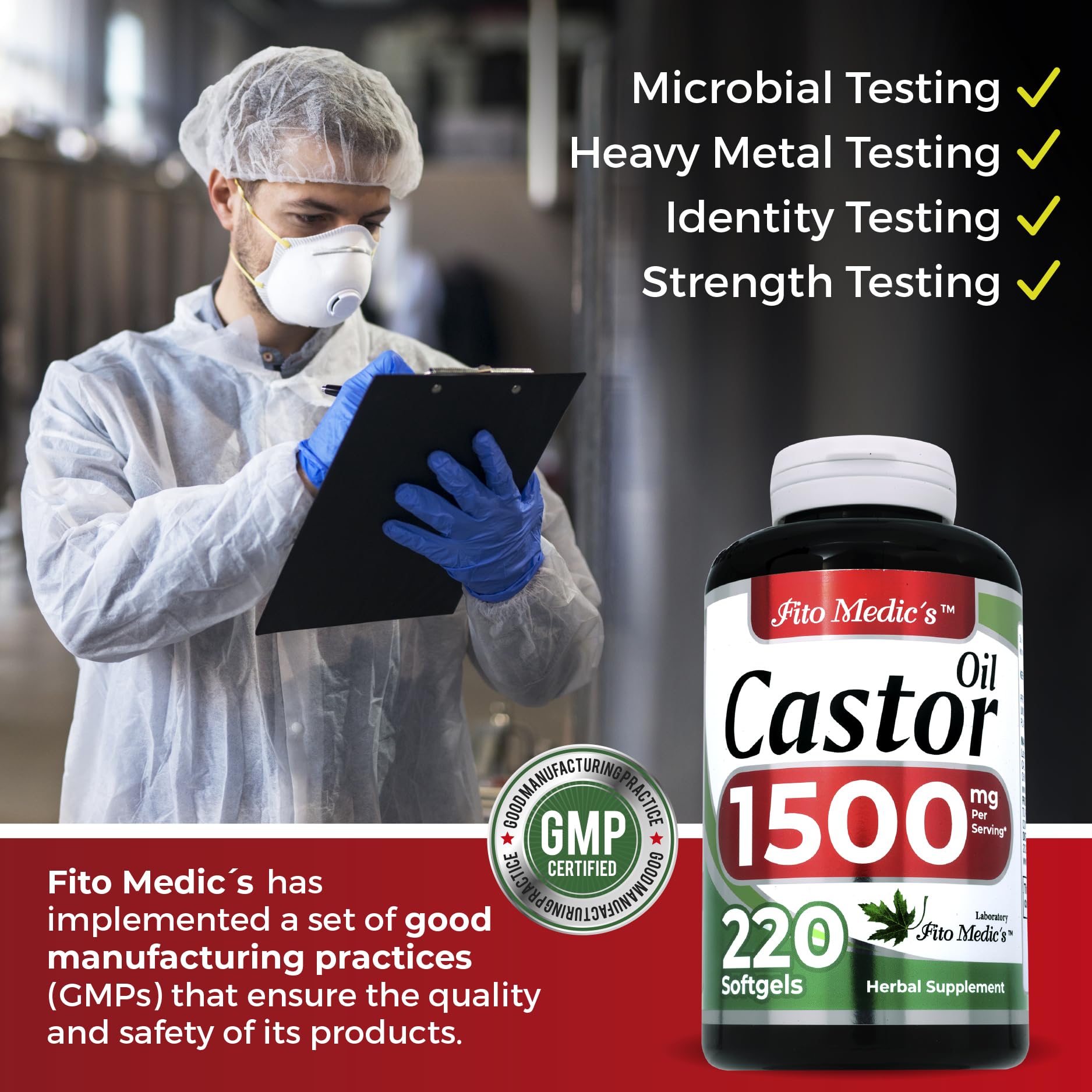 Organic ingredients used in FITO MEDIC'S Lab Castor Oil Softgels
