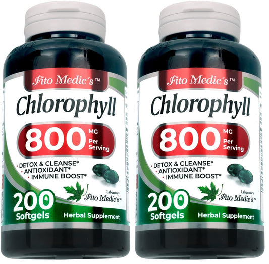 FITO MEDIC'S Lab Chlorophyll 800 mg Softgels – Bottle Front