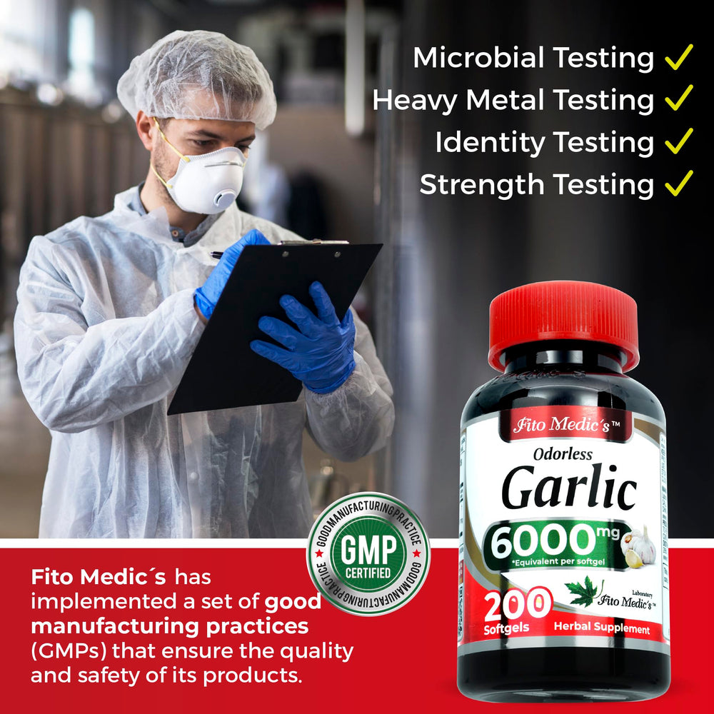 Lifestyle image of a person taking a garlic supplement