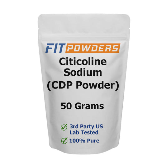 FitPowders Citicoline Powder container with scoop on white background