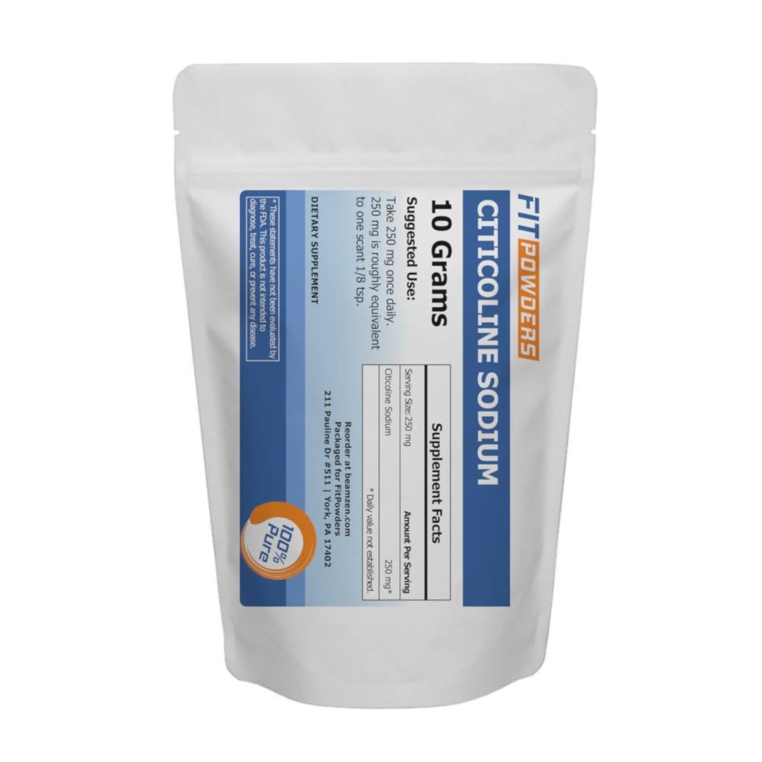 Product image of FitPowders Citicoline powder with scoop