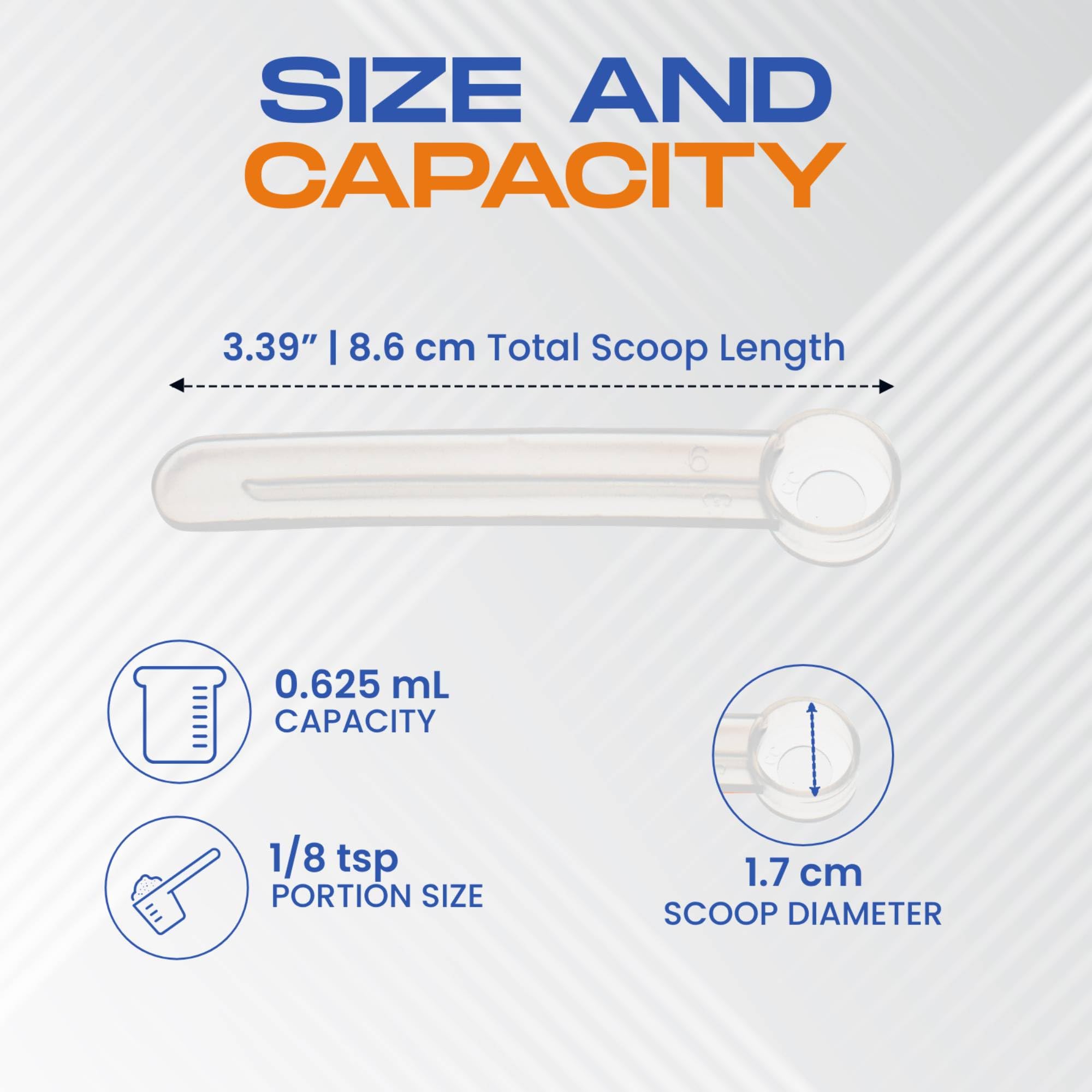 Powder scoop ready for use with coffee or water