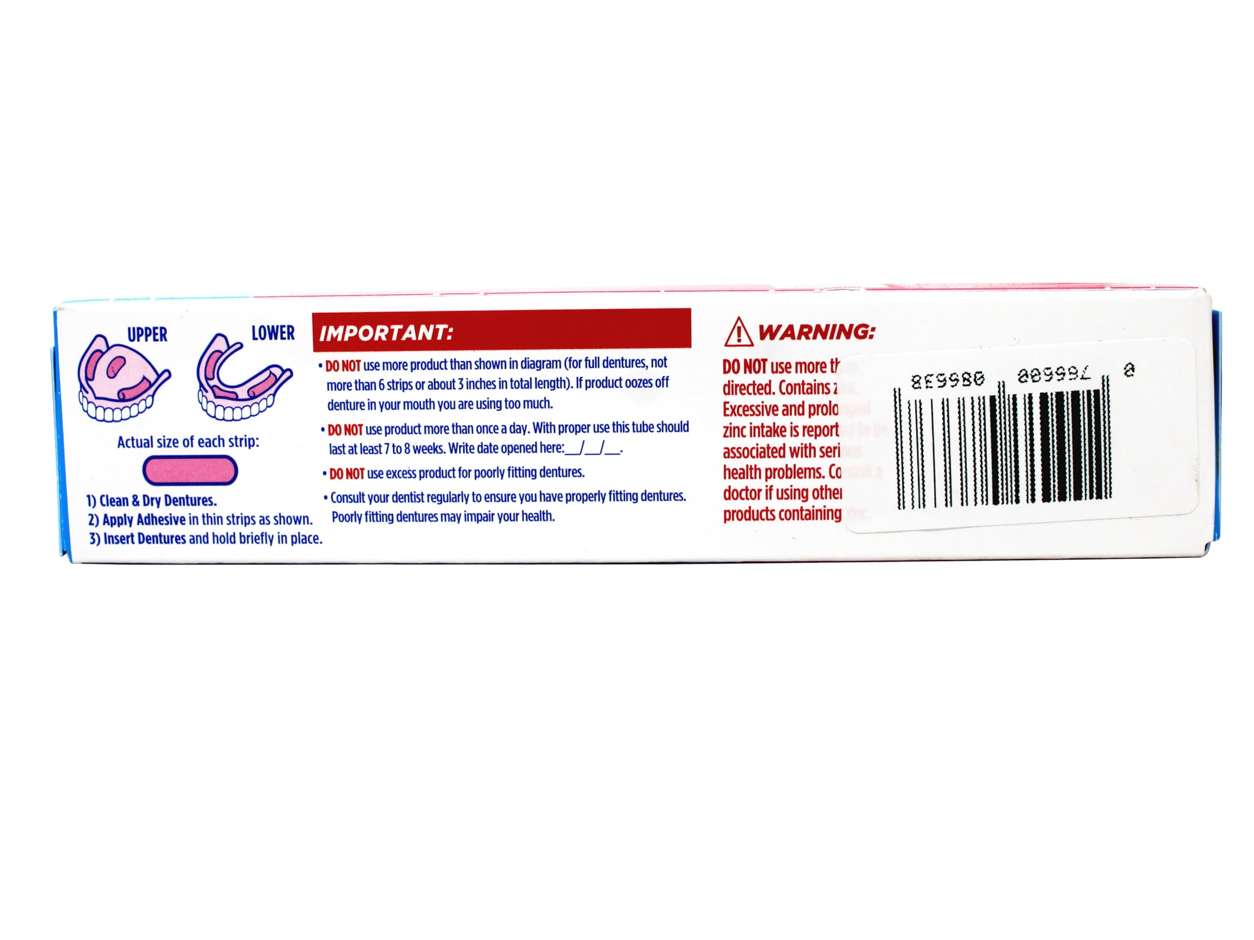Close-up of Fixodent adhesive cream texture