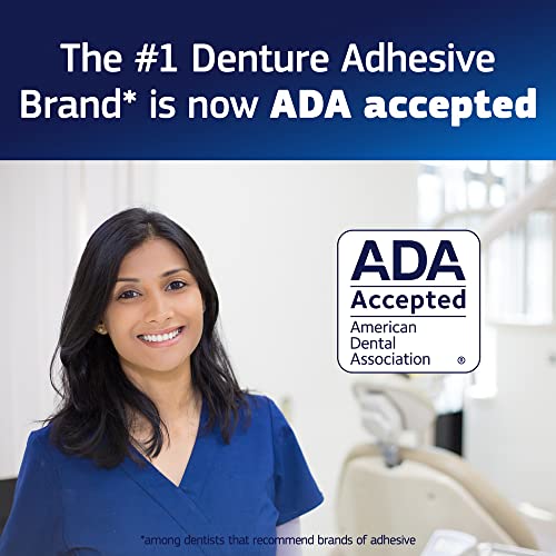 Brand claim: #1 dentist recommended denture adhesive