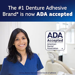 Brand claim: #1 dentist recommended denture adhesive