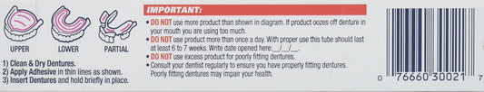 Fixodent Control Adhesive Size 2z - packaging back/view