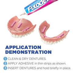 Denture with Fixodent Original adhesive seal concept