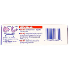 Denture adhesive cream tube with protective cap for Fixodent Original