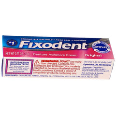 8-pack carton of Fixodent Original Denture Adhesive Cream 0.75 oz