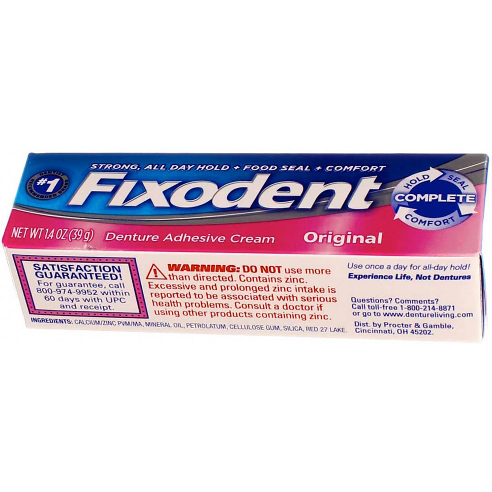 Travel-friendly 1.4 oz denture adhesive tube