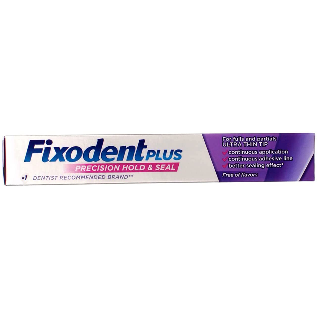 Applying a thin, even layer with Fixodent Plus adhesive