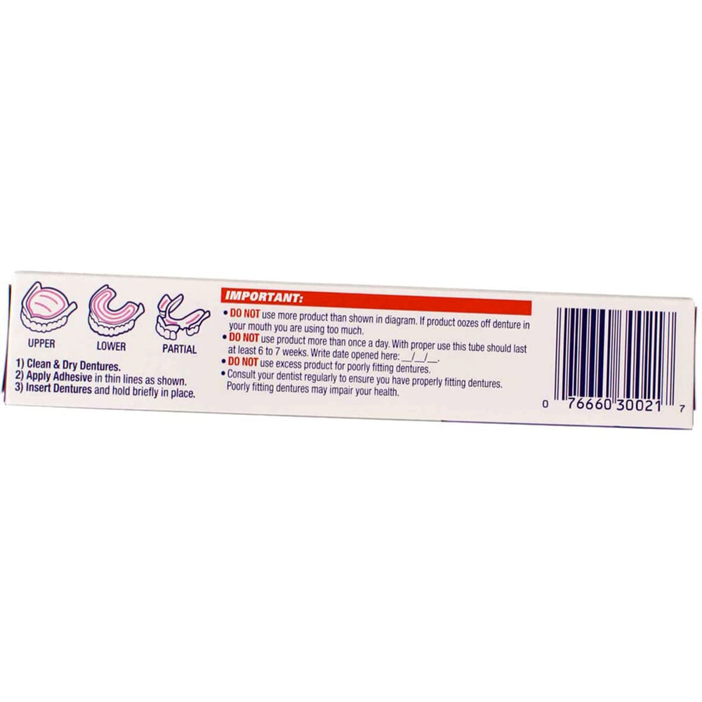 Precision tip nozzle on Fixodent Plus Denture Adhesive Cream