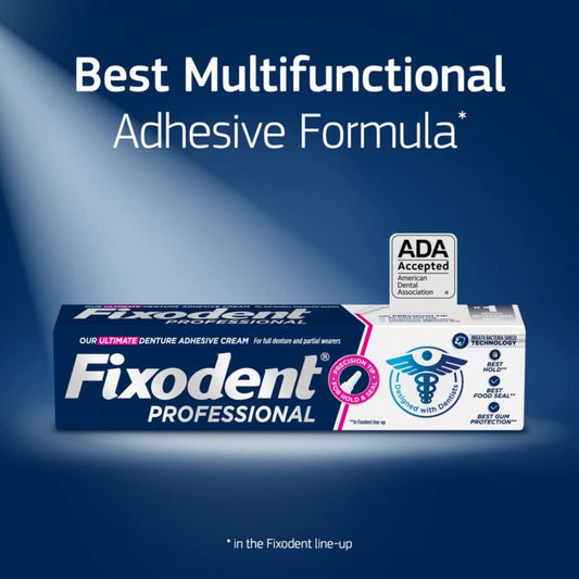 Fixodent Professional Ultimate Denture Adhesive Cream 4-pack packaging image