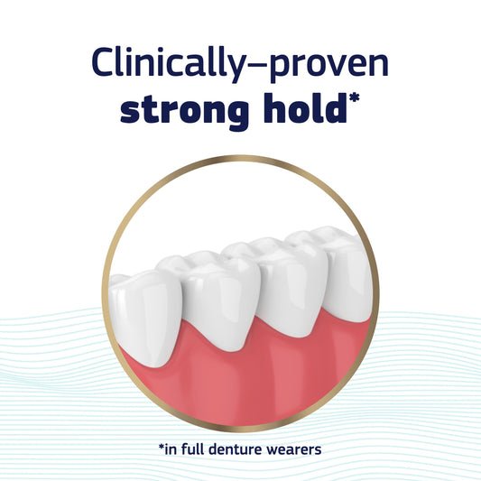 Close-up of Fixodent Pure Strength ingredients label showing 5 ingredients