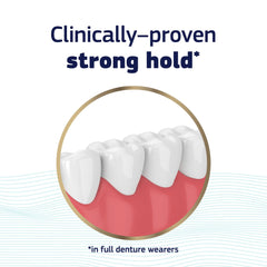Close-up of Fixodent Pure Strength ingredients label showing 5 ingredients