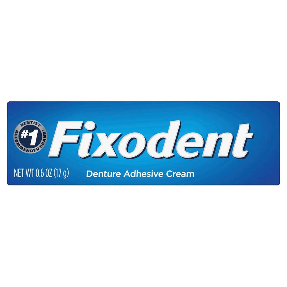 Smiling person wearing dentures with Fixodent Secure for confidence