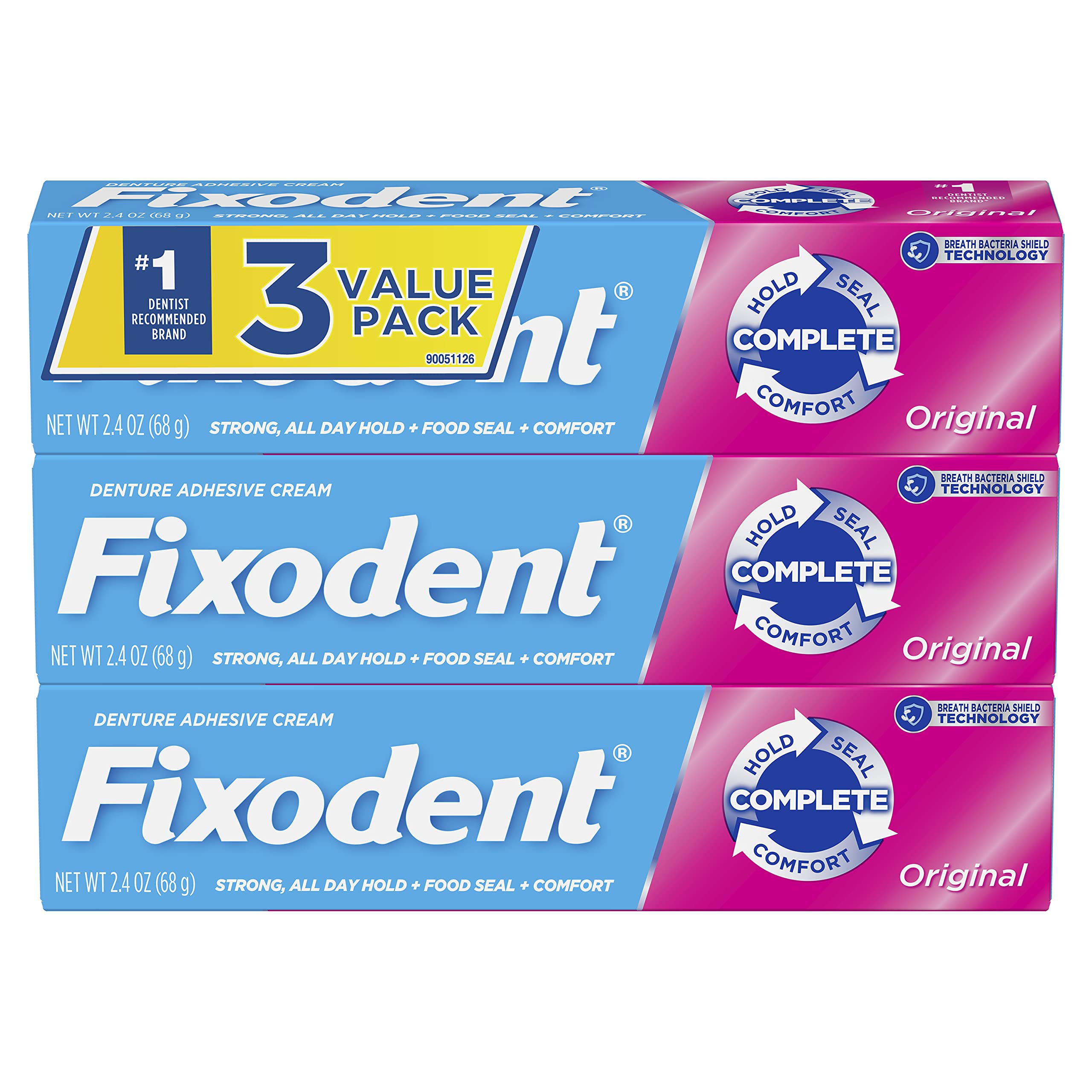 Suitable for both full and partial dentures with Fixodent Complete Original