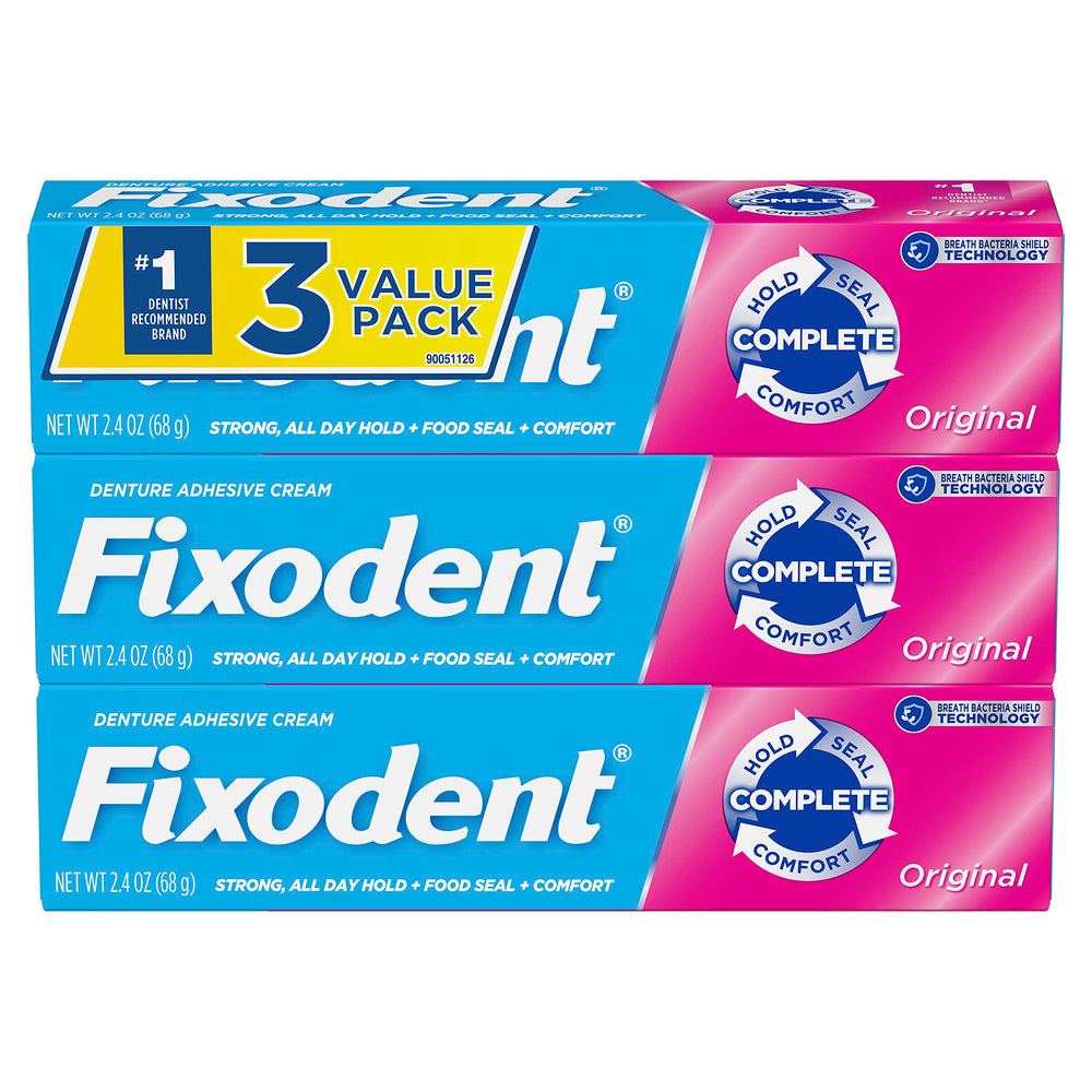 Suitable for both full and partial dentures with Fixodent Complete Original
