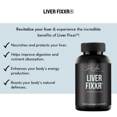 Close-up of Fixxr Liver bottle label