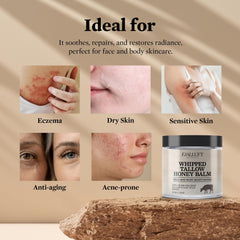 FJALLUFT honey and olive oil blend image suggests soothing benefits for mature skin.