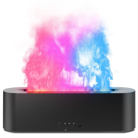 Flame air diffuser with 7-color LED flame effects