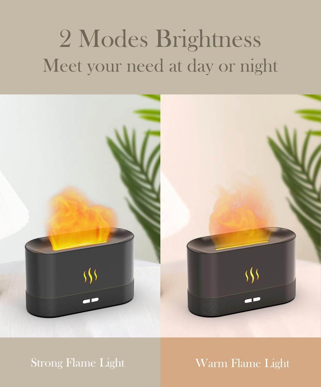 Diffuser glowing with two-brightness mode in low light