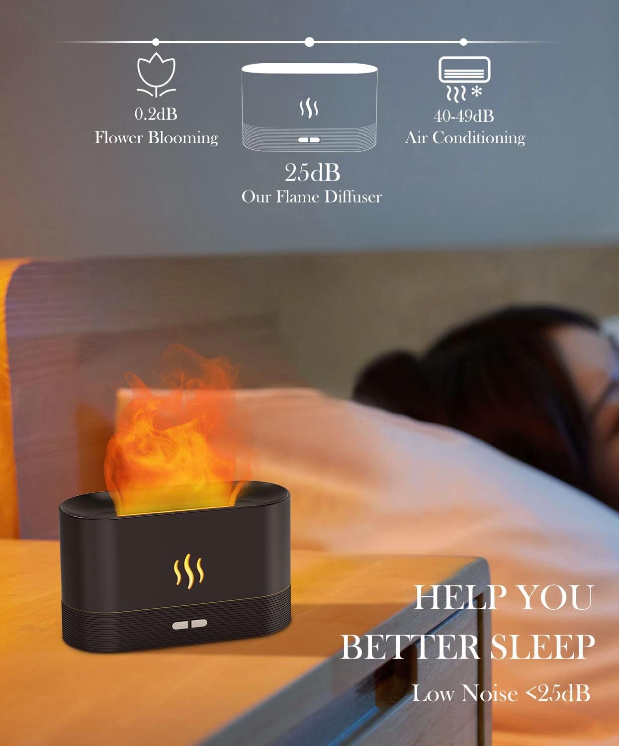 Ultrasonic mist emission from Flame Air Diffuser