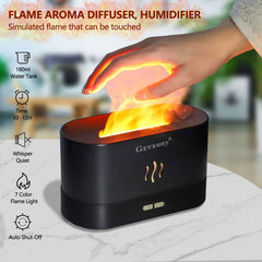 Diffuser showcasing 7-color LED flame lights