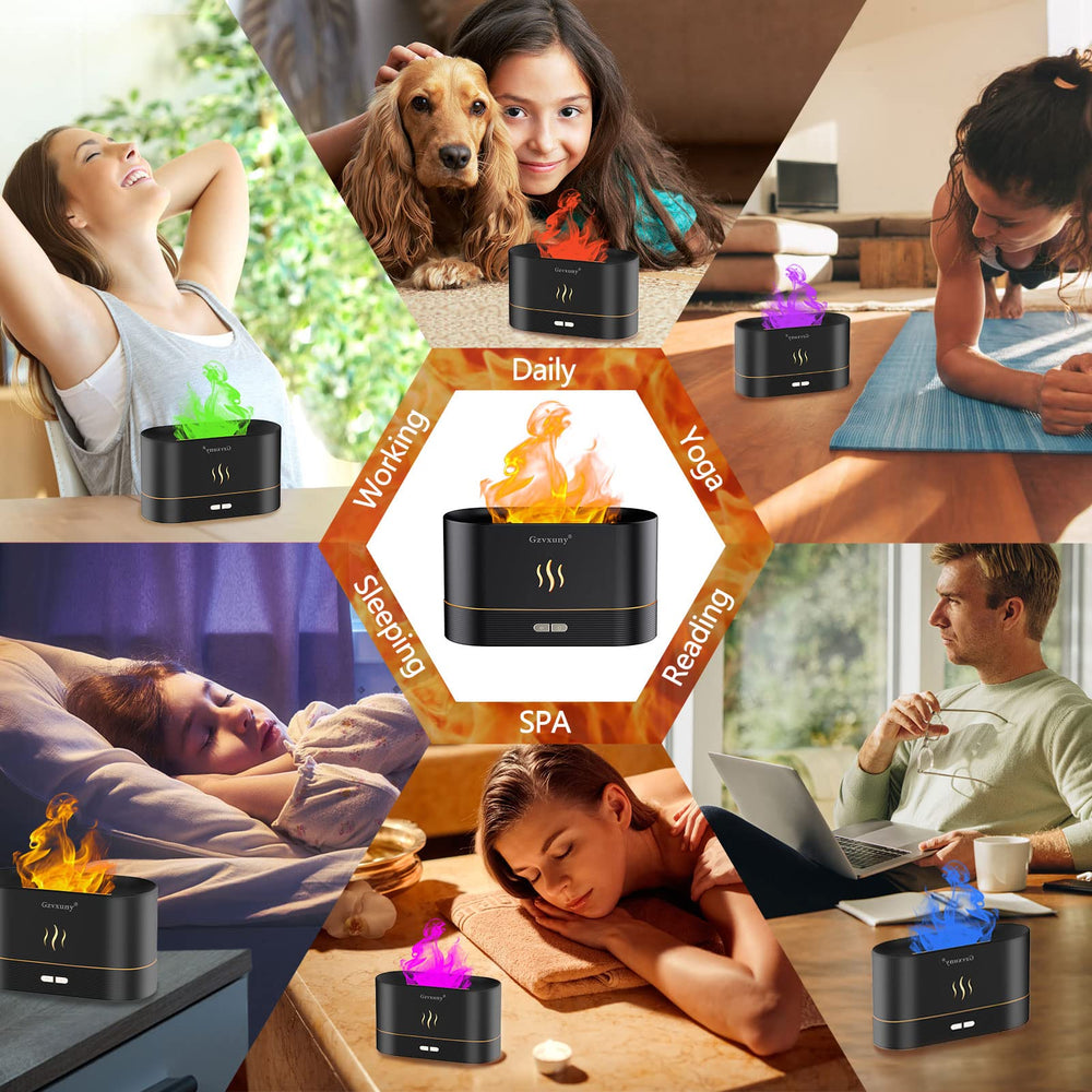 Gift-ready Flame essential oil diffuser in black