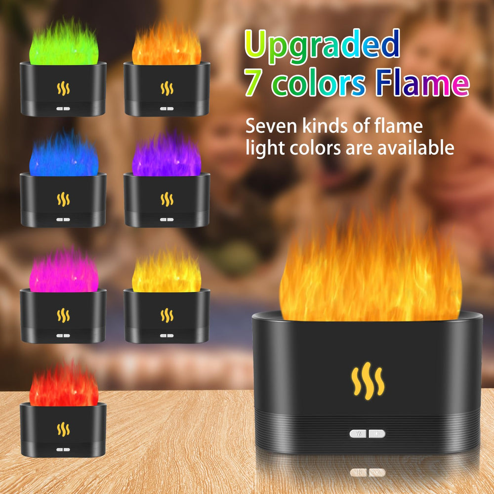 LED flame colors displayed on diffuser