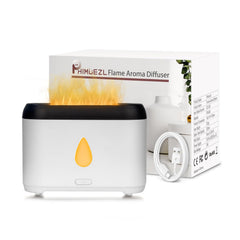 White flame diffuser with 200ml capacity emitting soft light