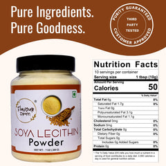 Storage canister labeled vegan, gluten-free, non-GMO
