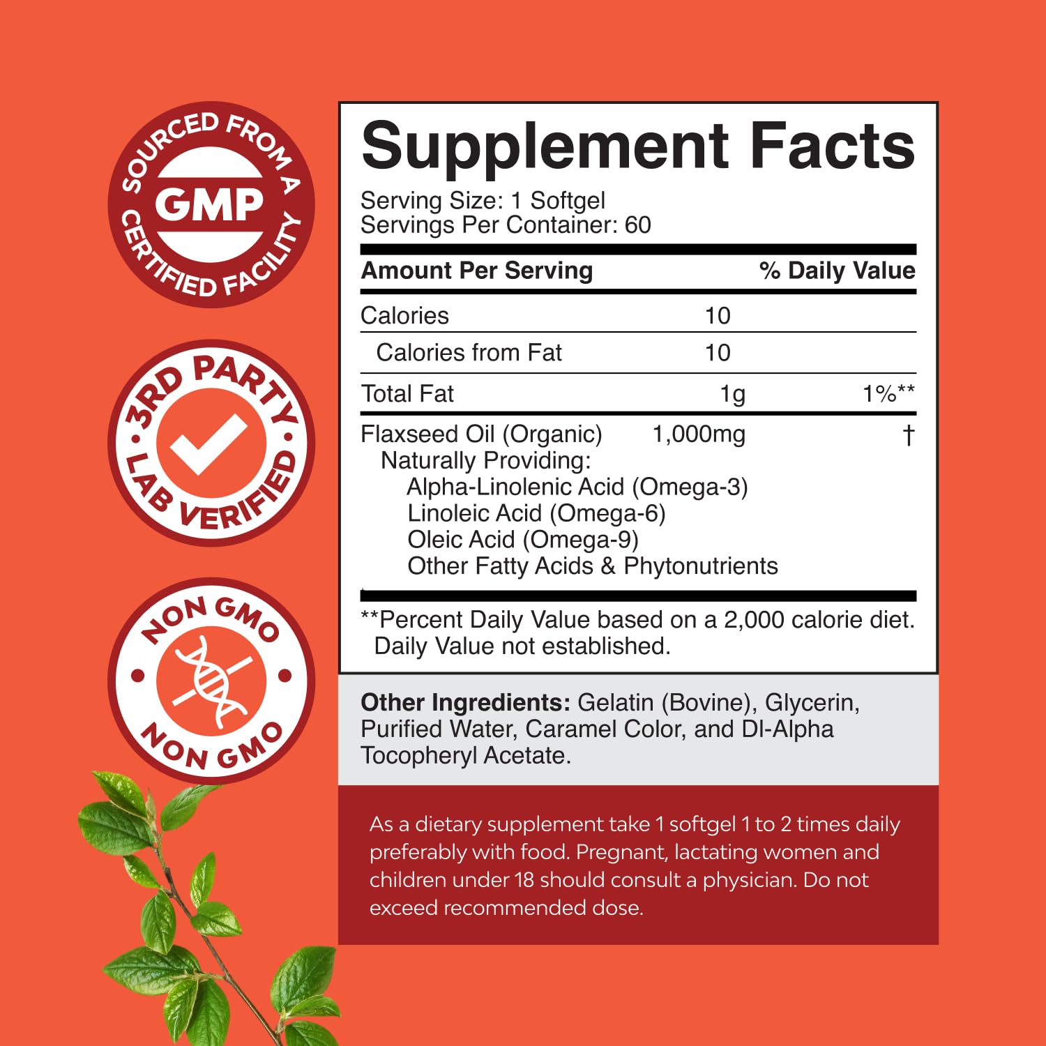 Close-up of flaxseed oil softgels