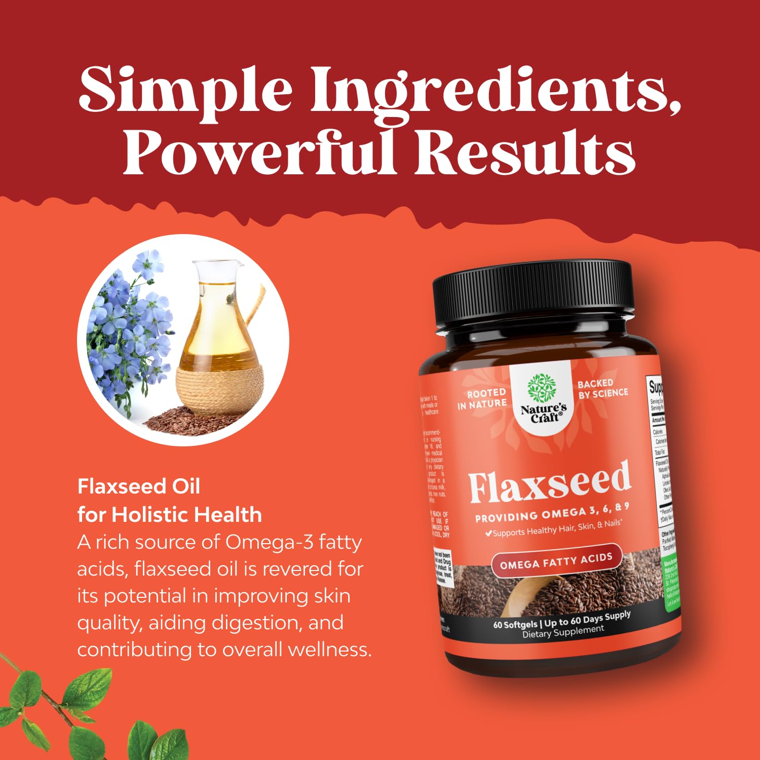 Heart health concept with flaxseed oil