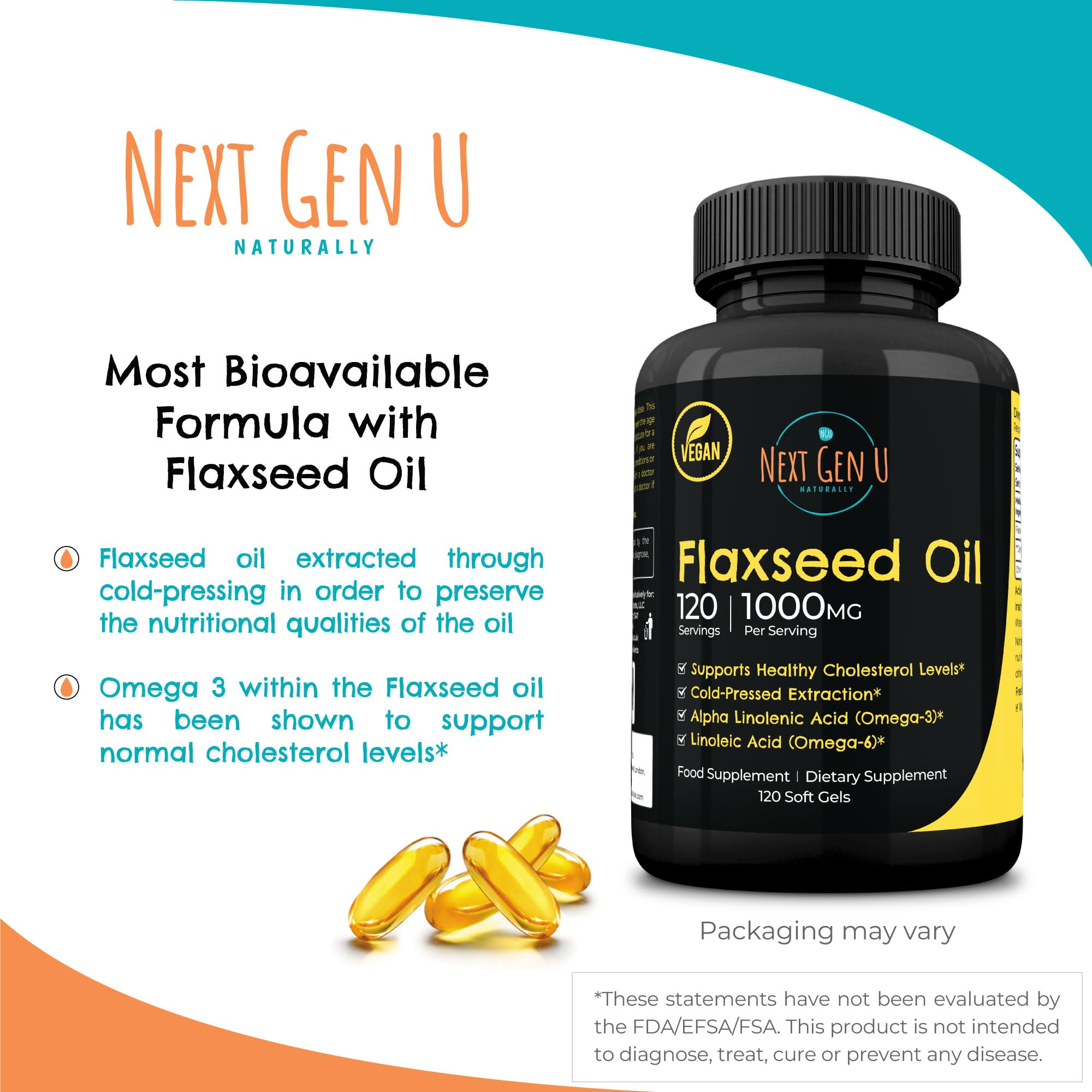 NextGenU flaxseed oil capsules Pack of 2 product image