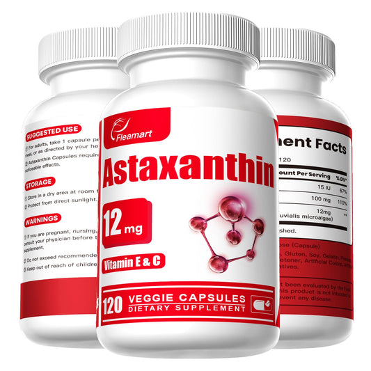 Fleamart Astaxanthin 12mg 120 capsules packaging